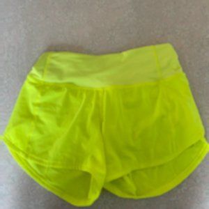 Highlighter Yellow Lululemon Speed-up Shorts